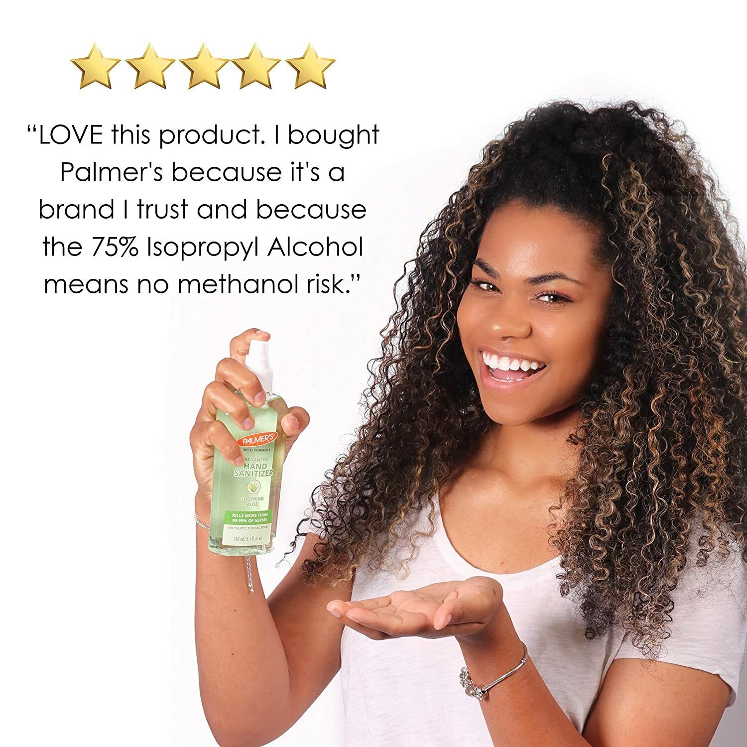 Palmer's Advanced Hand Sanitizer Spray With Soothing Aloe, 5.1 Fl Oz, 6 Count - Fresh Stock Dated February 2026