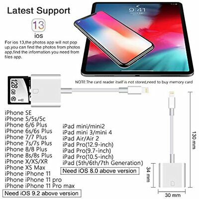 SD Card Reader For IPhone/iPad/Camera,Trail Viewer Micro Adapter Support IOS Is - Fresh Stock Dated February 2026