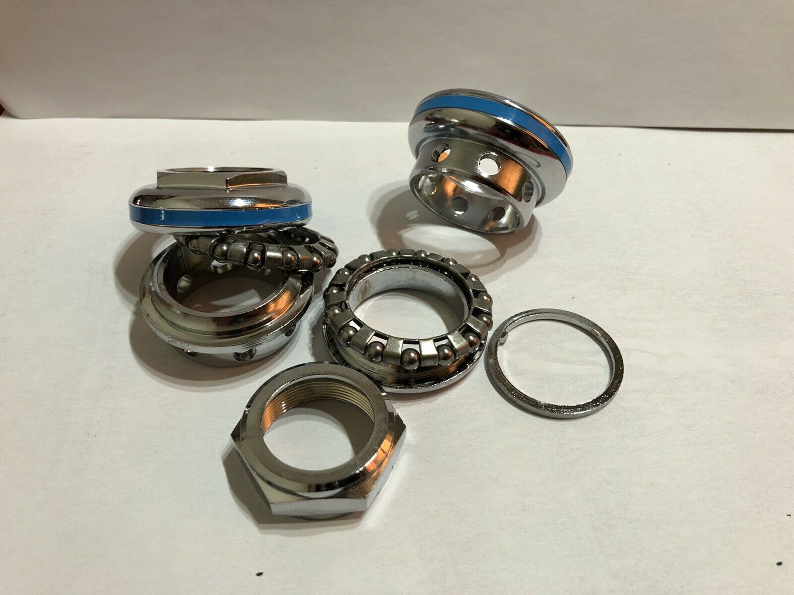 NOS ORIGINAL 80's YST OR TANGE MX3 HEADSET BLUE CHROME CHROMOLY OLD SCHOOL BMX - Fresh Stock Dated December 2025