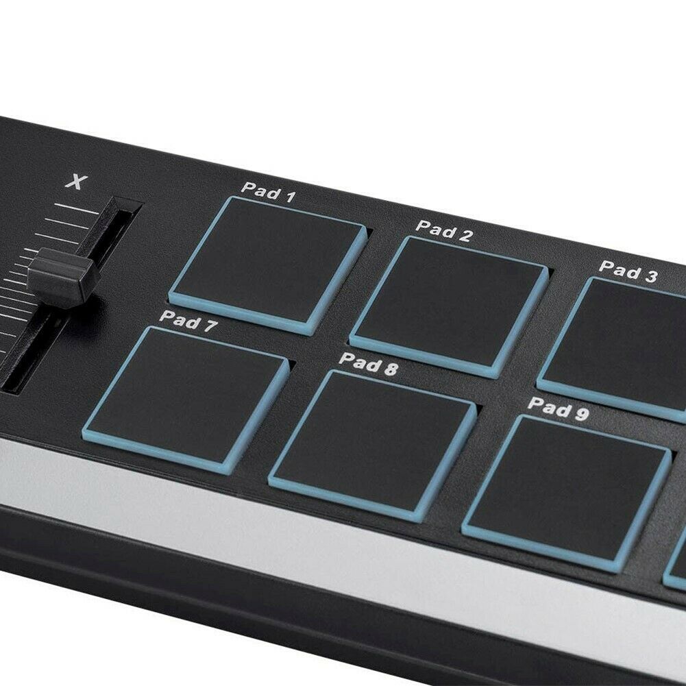 Portable USB MIDI Pad Controller with 12x RGB Backlit Velocity Sensitive Pads - Fresh Stock Dated February 2026
