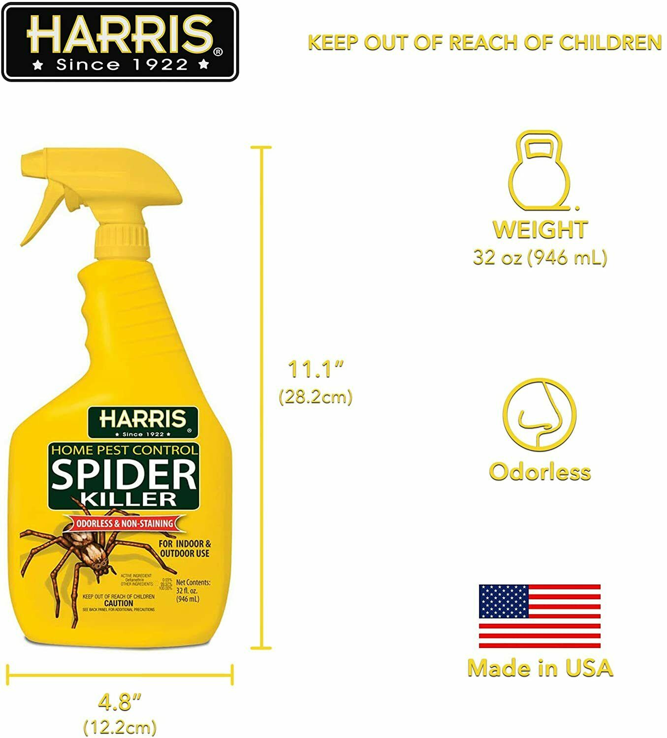Harris Spider Killer, 32oz Spray New - Fresh Stock Dated December 2025
