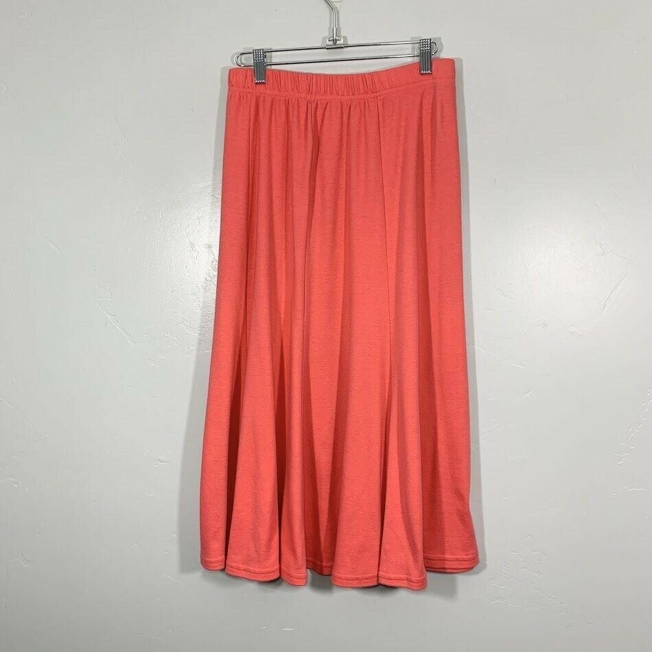 Vintage 90's Peach Pink Mermaid Style Comfy High Waisted Midi Skirt Women's M - Fresh Stock Dated February 2026