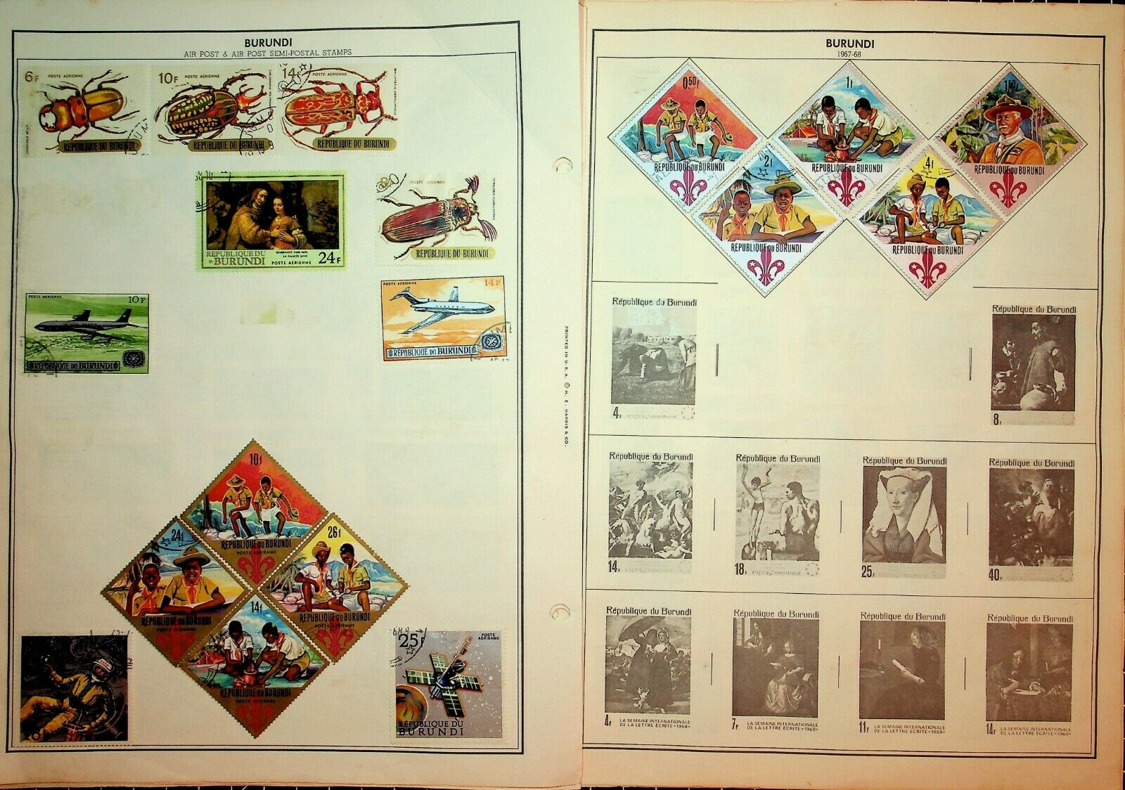 BURUNDI: 253 Mint, CTO Used Stamps on Harris Album Pages 1962 through 1972 - Fresh Stock Dated December 2025
