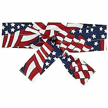 Zan Headgear Cooldanna , Distinct Name: Wavy American Flag, Primary Color: Red, - Fresh Stock Dated February 2026