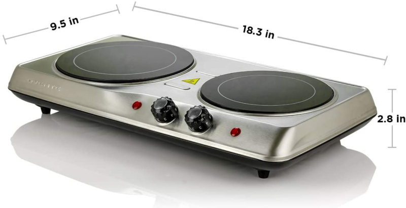 Estufa Cocina Electrica De1-2 Hornillas Portatil Para Casa Apartamento Campament - Fresh Stock Dated December 2025