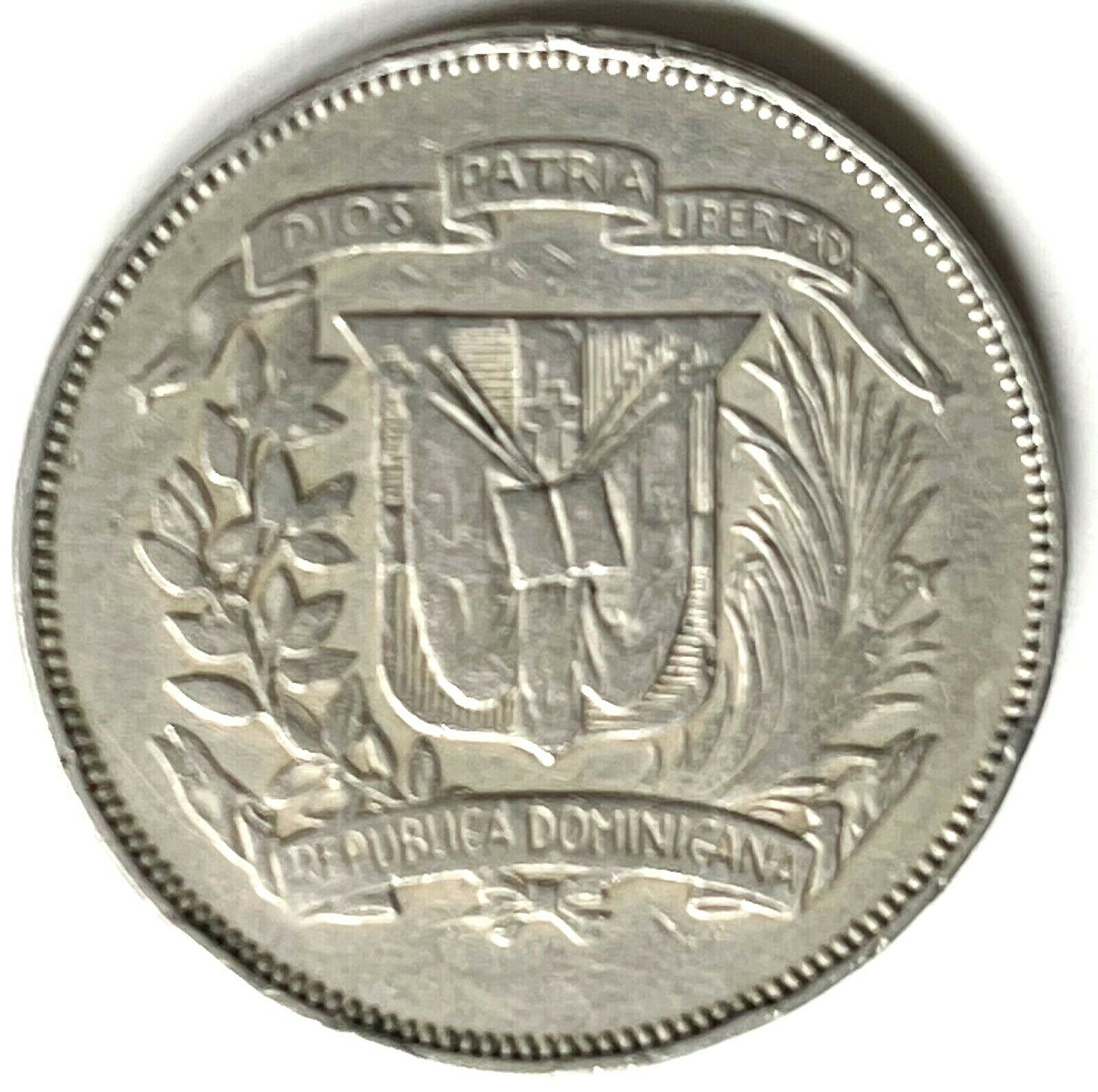 DOMINICAN REPUBLIC 1967 1/2 PESO 12 1/2 GRAMOS COIN UNGRADED - Fresh Stock Dated December 2025