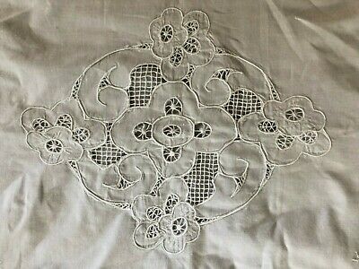 Vintage Standard Pillow Sham White Cut Out Applique Cotton Lace ROMANTIC! - Fresh Stock Dated December 2025