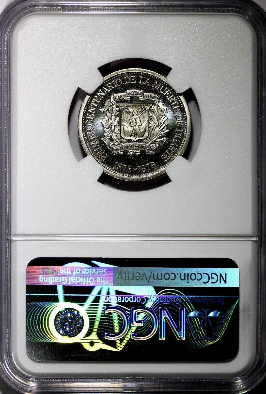 DOMINICAN PROOF 1976 25 Centavos NGC PF67 CAMEO Mintage-5,000 TOP GRADED KM# 43 - Fresh Stock Dated December 2025