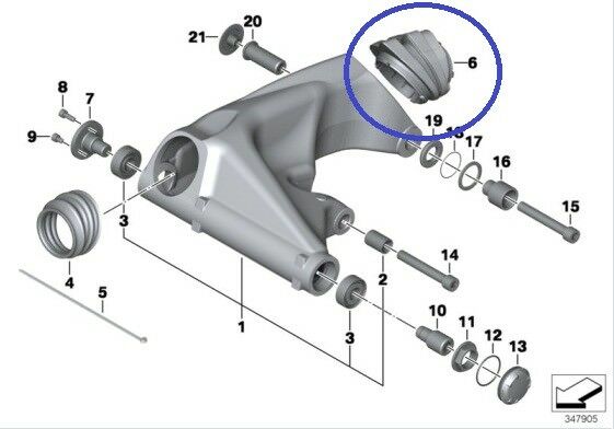 BMW K25 R1200GS OC Rubber Boot, Rear 33177685052 - Fresh Stock Dated February 2026