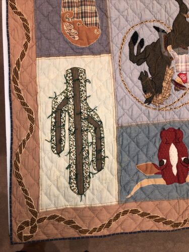 Patch Magic Quilted Cowboy Throw Blanket~Wall Hanging~52” X 62” Western EUC - Fresh Stock Dated December 2025