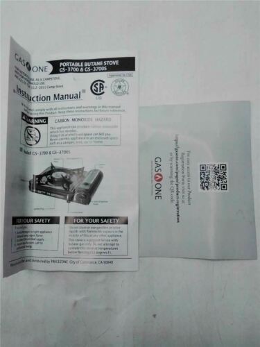 GAS ONE 10,000 BTU Portable Butane Gas Stove with Carrying Case GS-3700 - Fresh Stock Dated February 2026