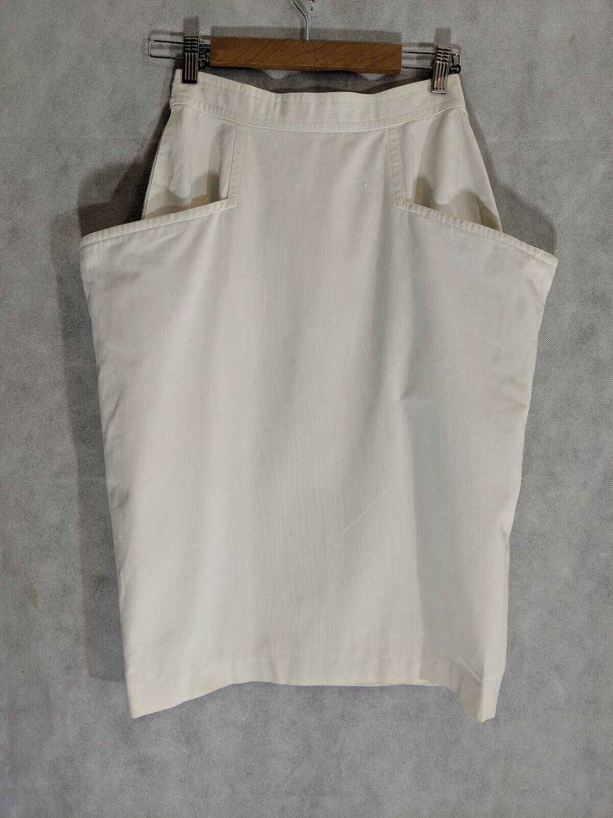 Kansai Yamamoto International Archive Vintage Sculptural White Corduroy Skirt M - Fresh Stock Dated March 2026