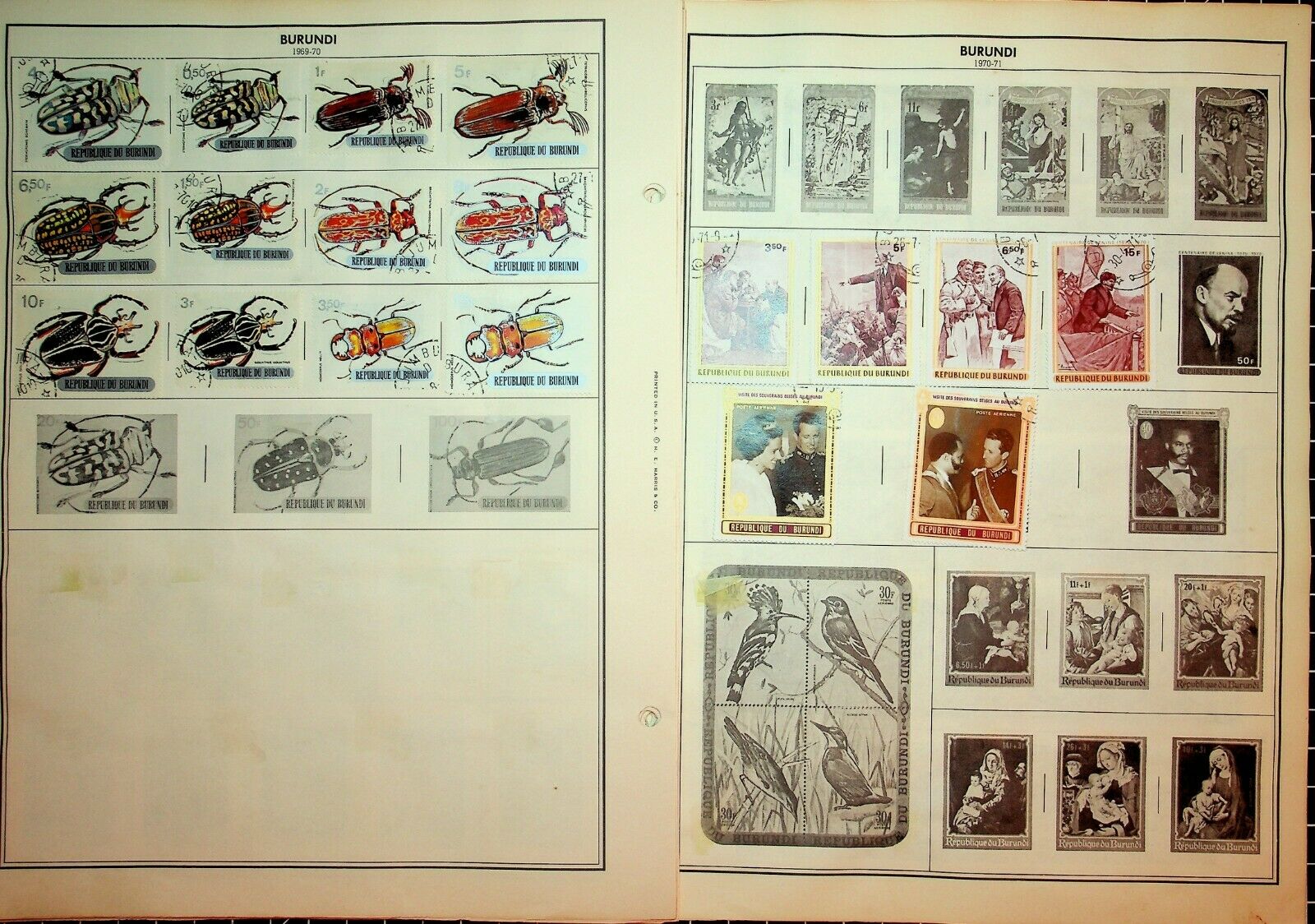 BURUNDI: 253 Mint, CTO Used Stamps on Harris Album Pages 1962 through 1972 - Fresh Stock Dated December 2025