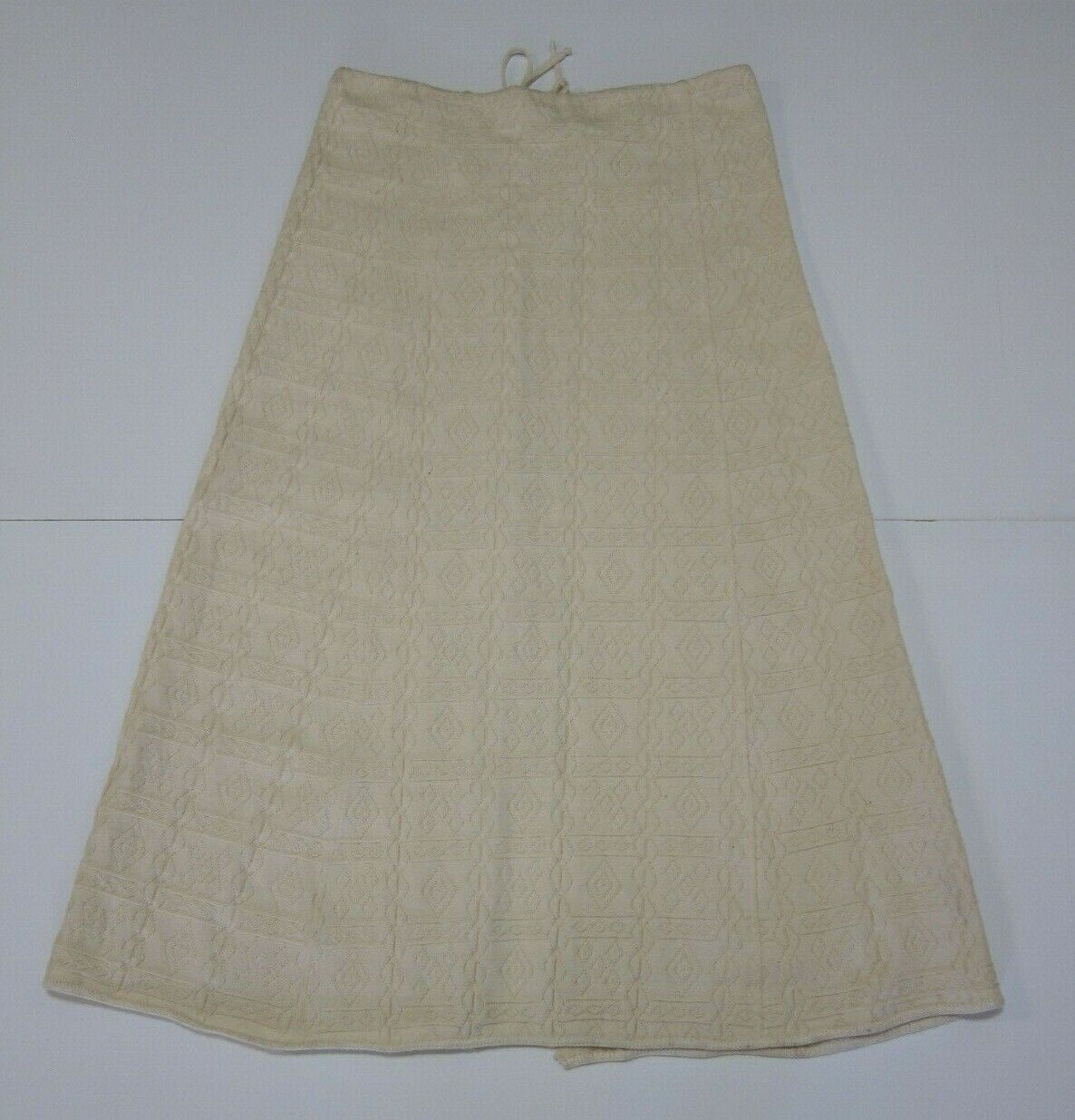Vintage Handmade Ecuador Ivory Cotton Embroidered Maxi Long Skirt Women Large - Fresh Stock Dated March 2026