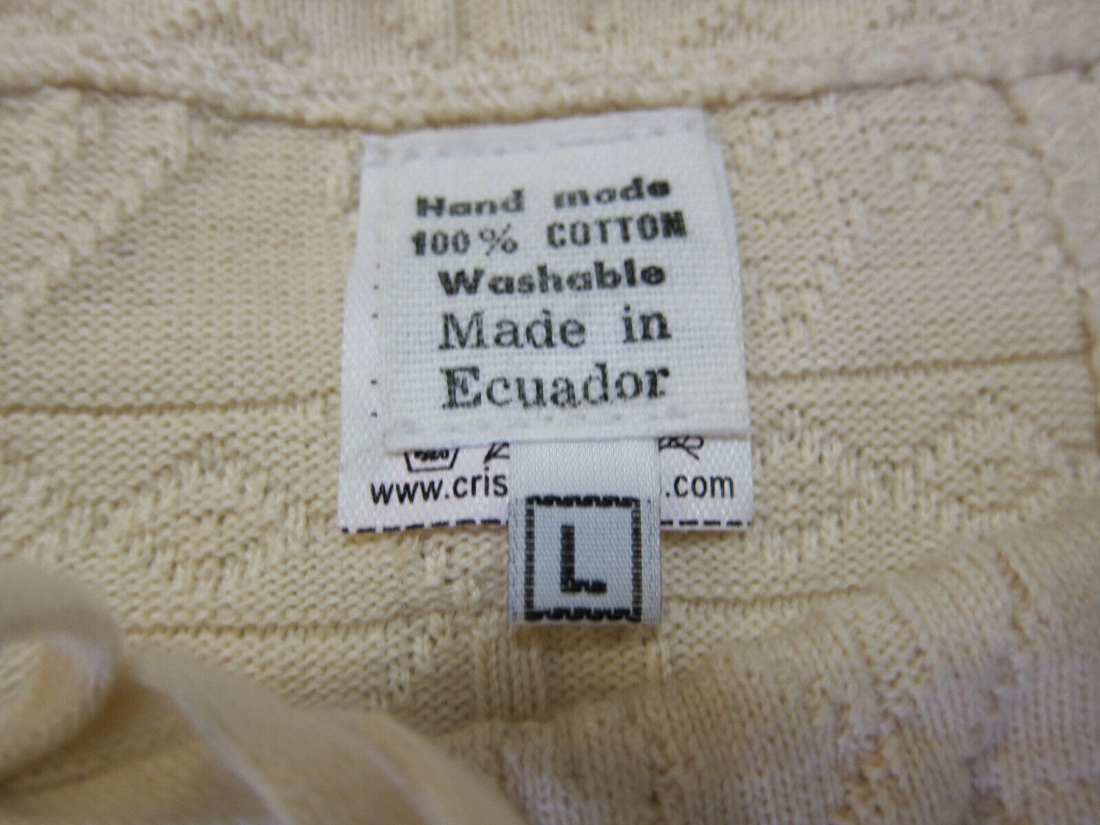 Vintage Handmade Ecuador Ivory Cotton Embroidered Maxi Long Skirt Women Large - Fresh Stock Dated March 2026