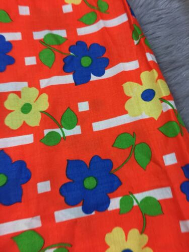 60s Womens Orange Floral Multi Colored Acetate Groovy Maxi Retro Skirt Vintage - Fresh Stock Dated February 2026