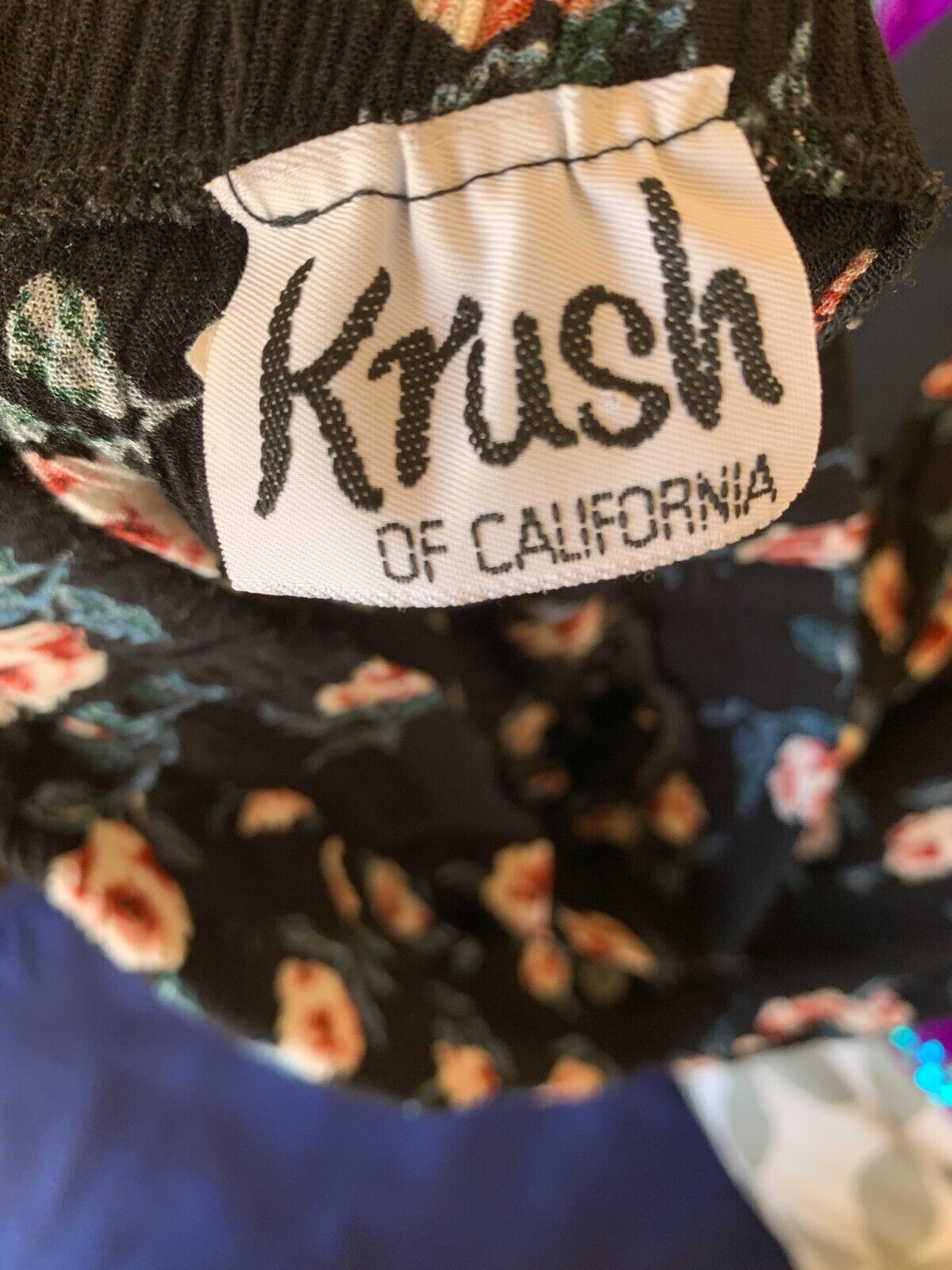 Krush California vintage 90's floral button front skirt black pleated gauze look - Fresh Stock Dated March 2026