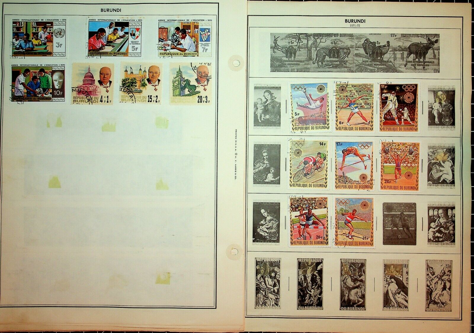 BURUNDI: 253 Mint, CTO Used Stamps on Harris Album Pages 1962 through 1972 - Fresh Stock Dated December 2025