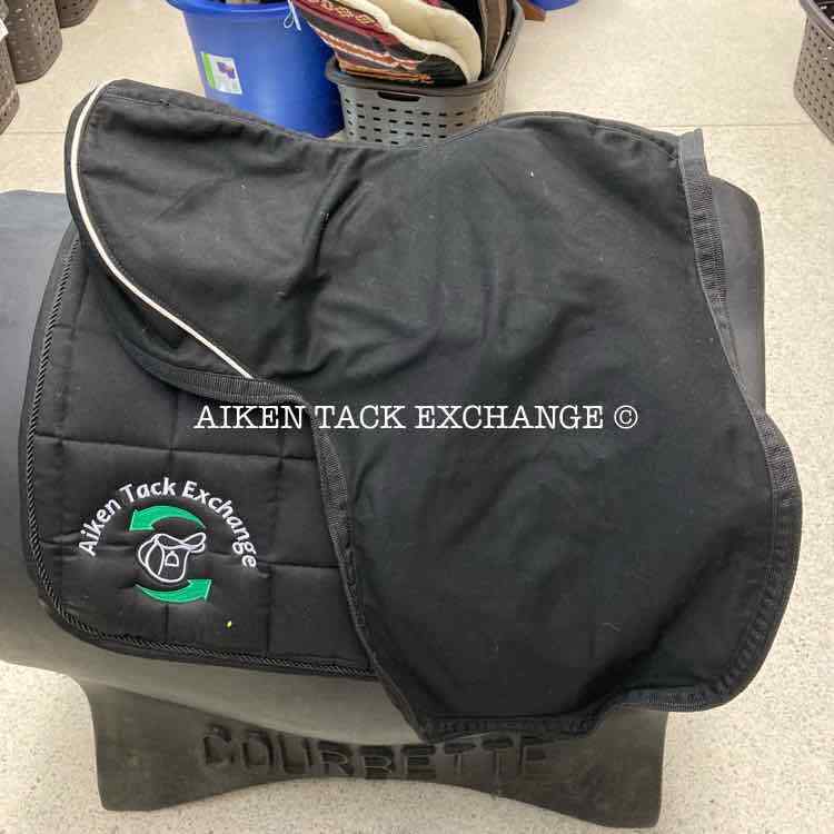 Trilogy Dressage Saddle Cover, Fleece Lined, Black/White Print - Fresh Stock Dated February 2026