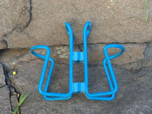 Pair RARE Vintage RALEIGH Alloy SKY BLUE Water Bottle Cages PORTE-BIDON - Fresh Stock Dated December 2025