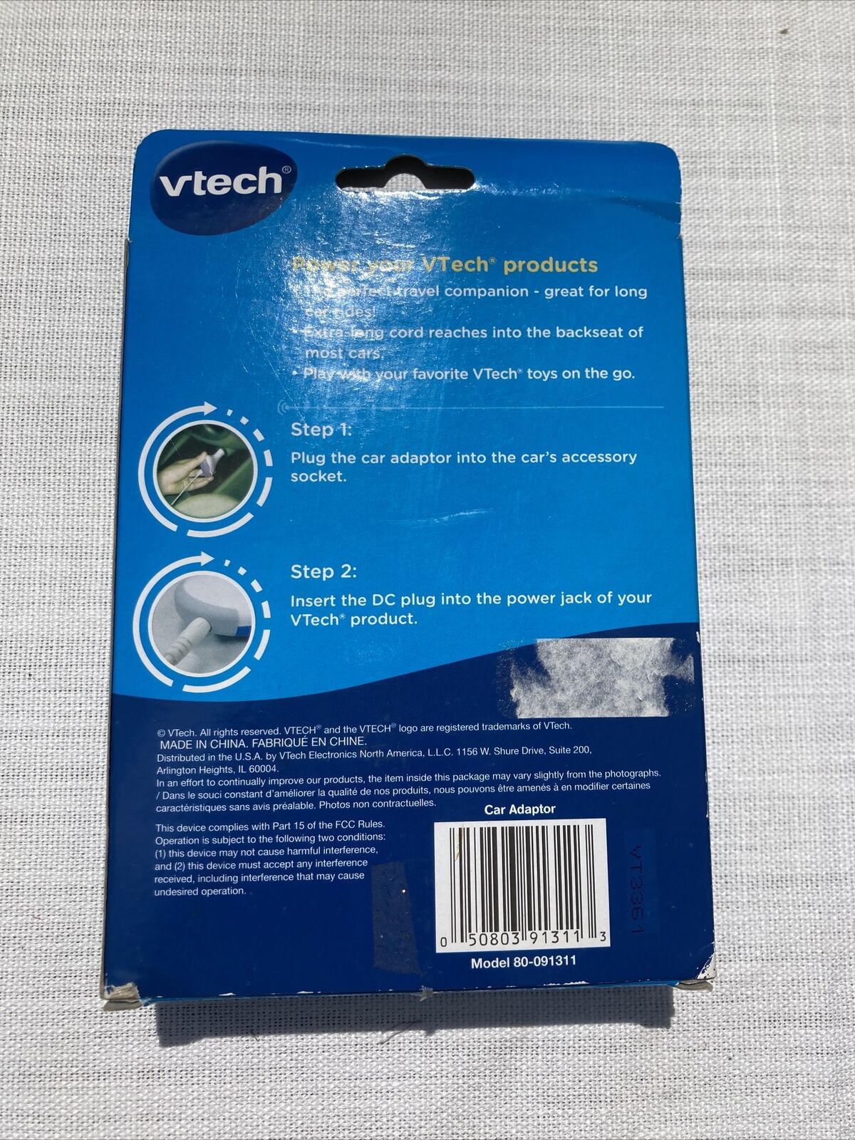 NIB VTech Car Charging Charger Adapter  -  White NEW - Fresh Stock Dated February 2026