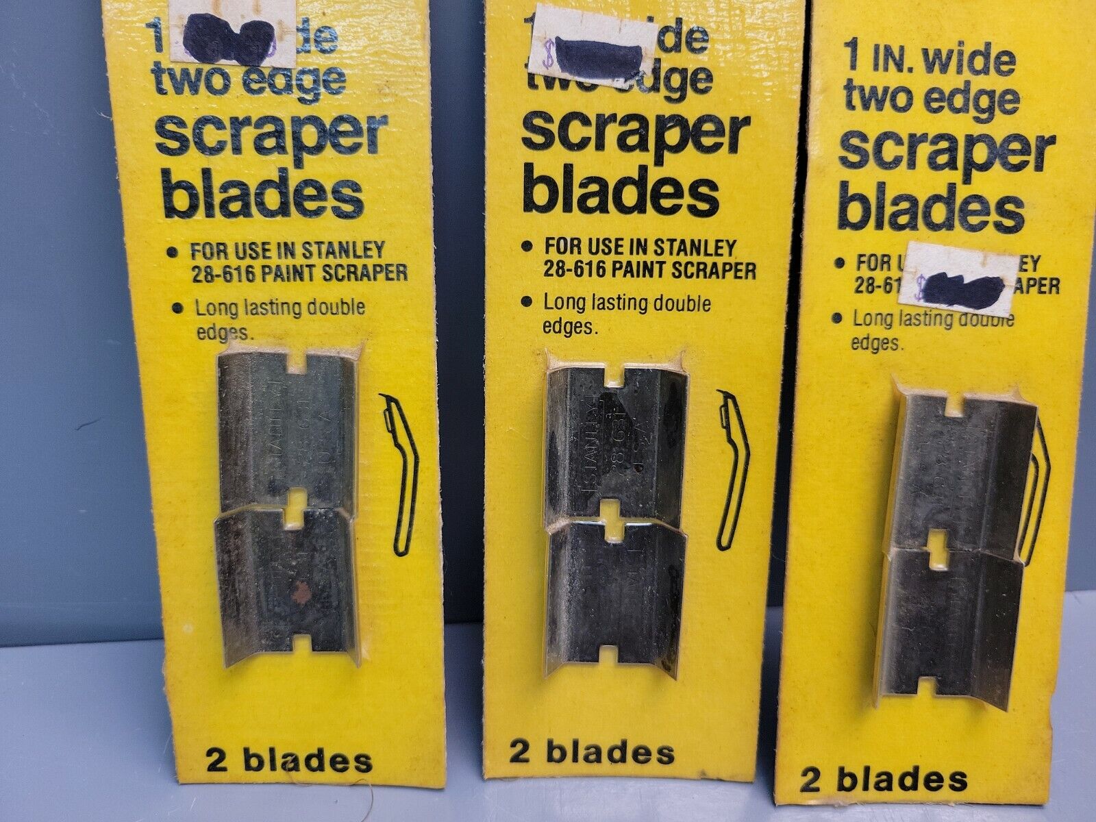 3 Pks Stanley Scraper 1” Wide 2 Edge Blade Cutter 28-631 Fit 28- 616 Scraper USA - Fresh Stock Dated February 2026