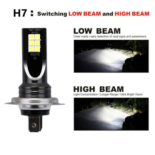 H7 LED Headlight Motorcycle For Kawasaki Ninja 250 650 ZX6R ZX10R Hi/Lo Beam #D5 - Fresh Stock Dated February 2026
