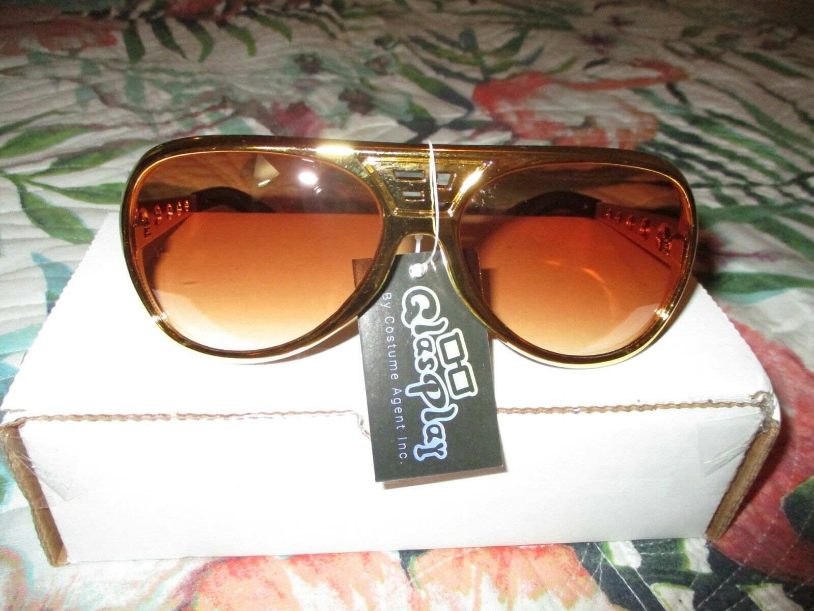 Elvis Presley Gold Sunglasses with Case  E P+ TCB Logo's - Fresh Stock Dated December 2025