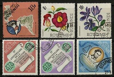 Burundi 1962-1968 - Lot of 15 Stamps CTO Used - Fresh Stock Dated December 2025