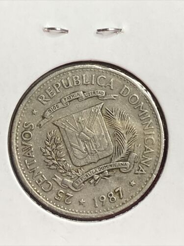 1987~~Dominican Republic 25 Centavos Coin - Fresh Stock Dated February 2026