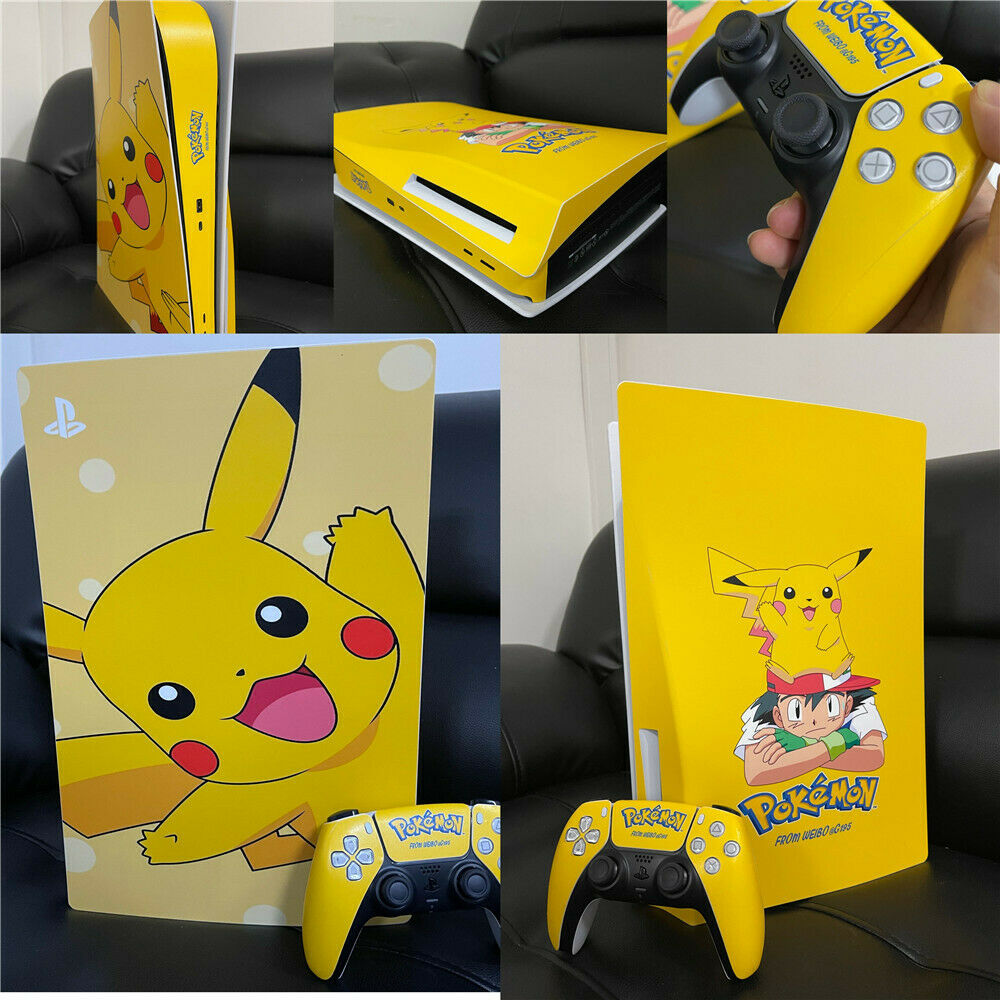 Disc Version PlayStation 5 Skin Decal Vinyl Cover Console Pokemon Pikachu Ps5 - Fresh Stock Dated December 2025