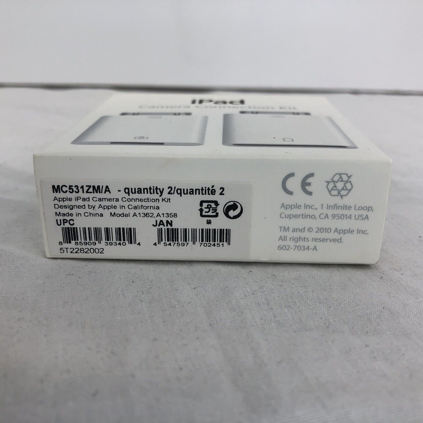 Apple iPad Camera Connection Kit Model A1362 A1358 - Fresh Stock Dated February 2026