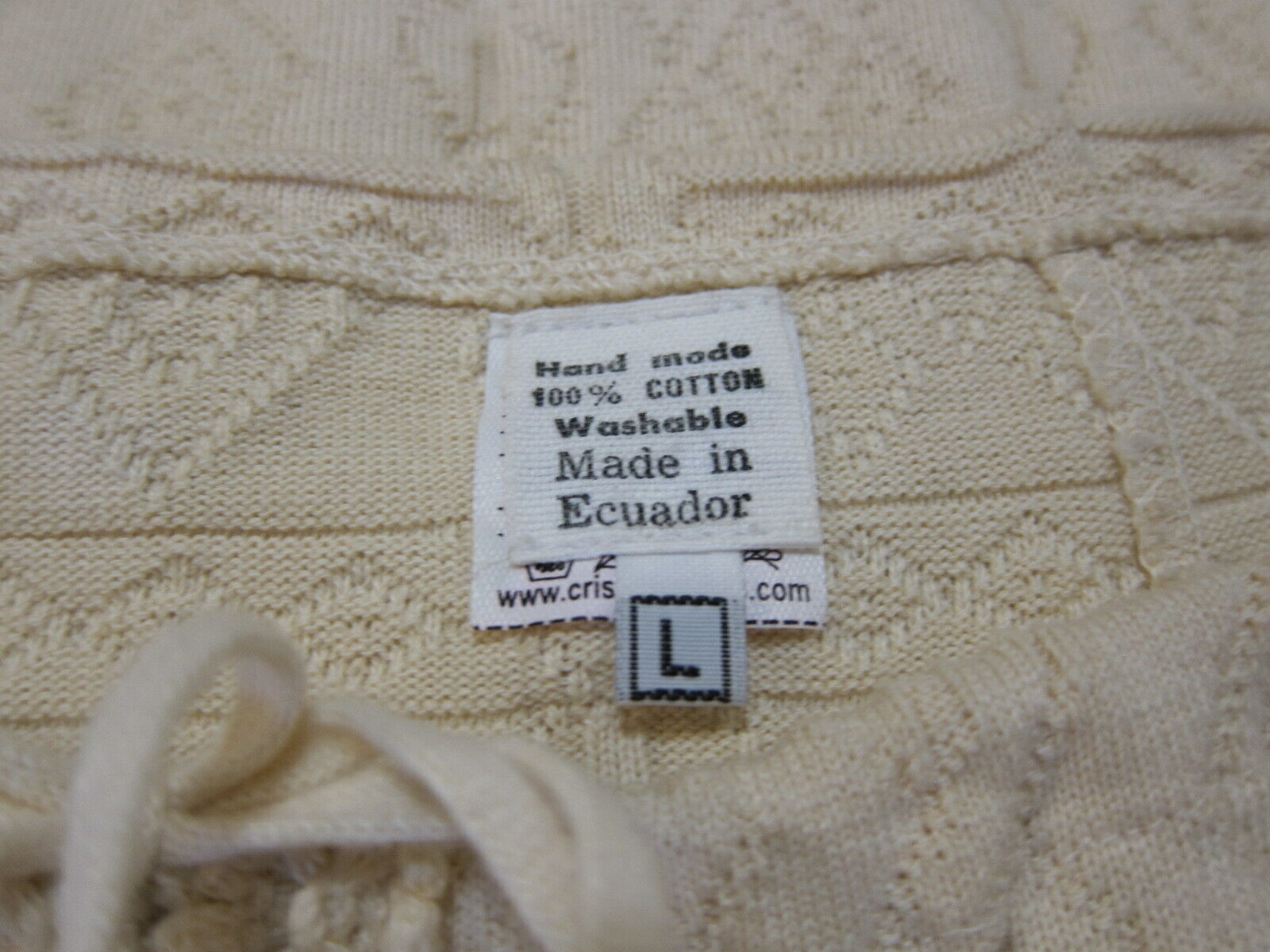 Vintage Handmade Ecuador Ivory Cotton Embroidered Maxi Long Skirt Women Large - Fresh Stock Dated March 2026