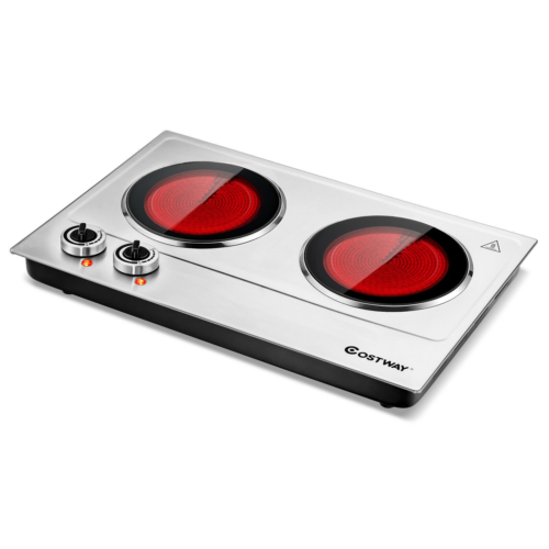 1800W Stainless Steel Infrared Cooktop with Non-slipping Feet and Adjustable Tem - Fresh Stock Dated February 2026