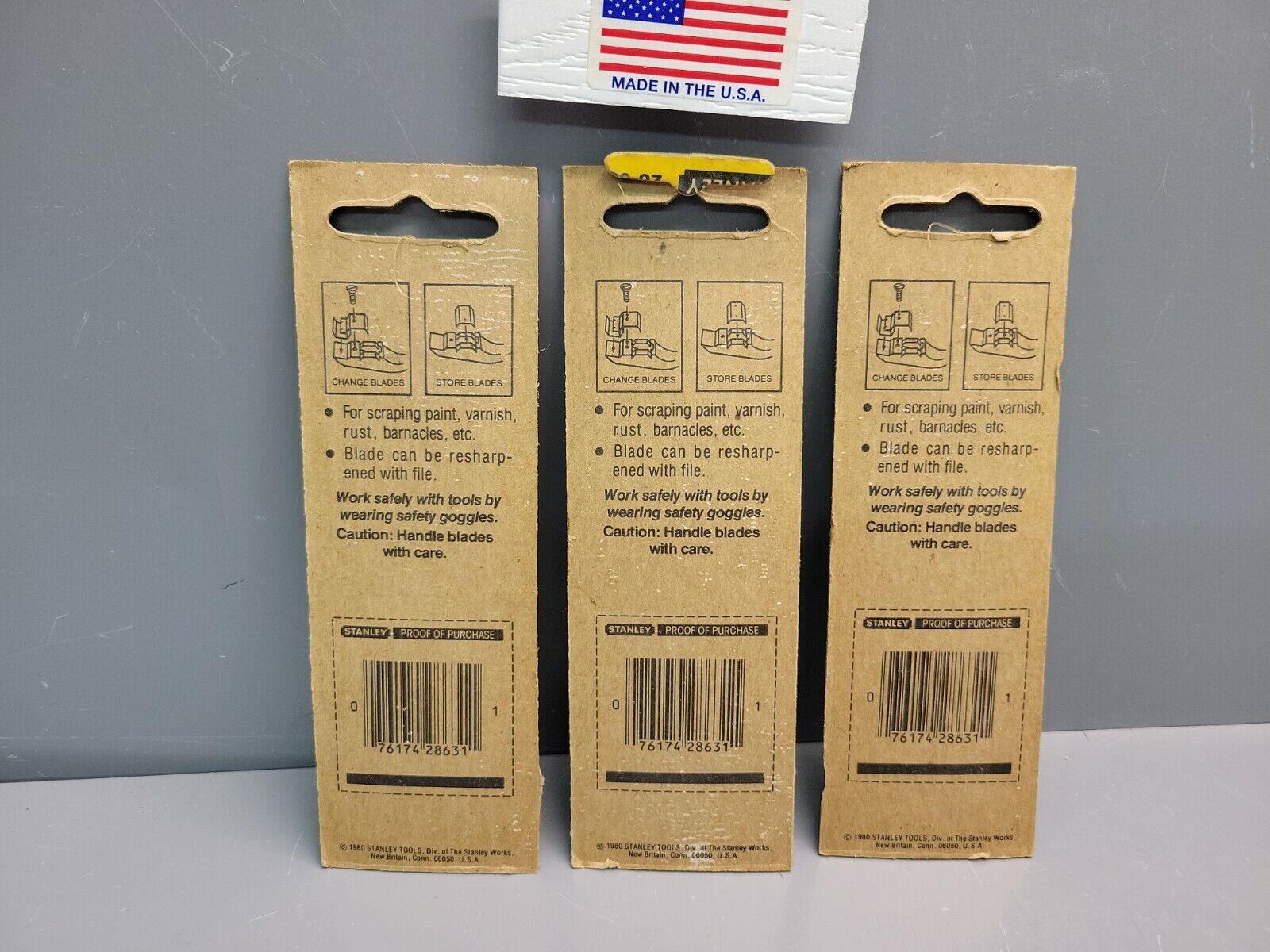 3 Pks Stanley Scraper 1” Wide 2 Edge Blade Cutter 28-631 Fit 28- 616 Scraper USA - Fresh Stock Dated February 2026