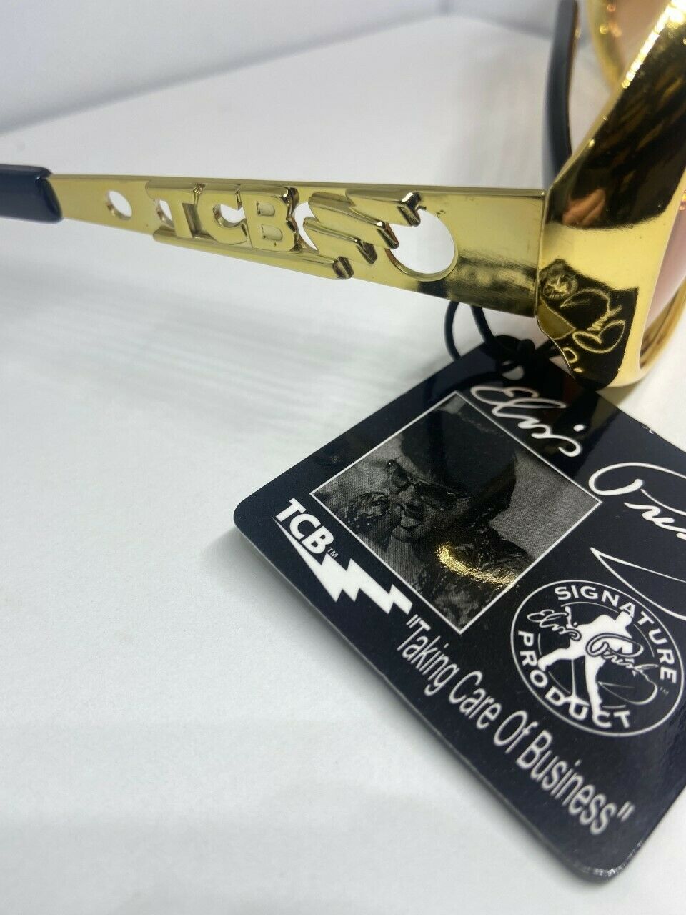 ELVIS PRESLEY SIGNATRUE PRODUCT TCB GOLD & BROWN SUNGLASSES  UV400 - Fresh Stock Dated February 2026
