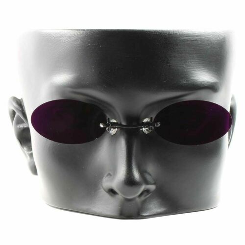 Vintage Retro Fashion Pince Nez Gothic Purple Costume Cosplay Oval Sun Glasses - Fresh Stock Dated February 2026