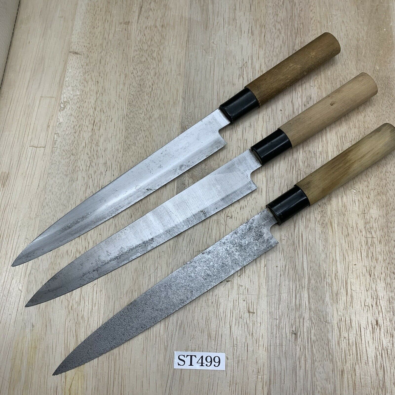 Damaged Lot of three Japanese Chef's Kitchen Knives  From Japan ST499 - Fresh Stock Dated December 2025