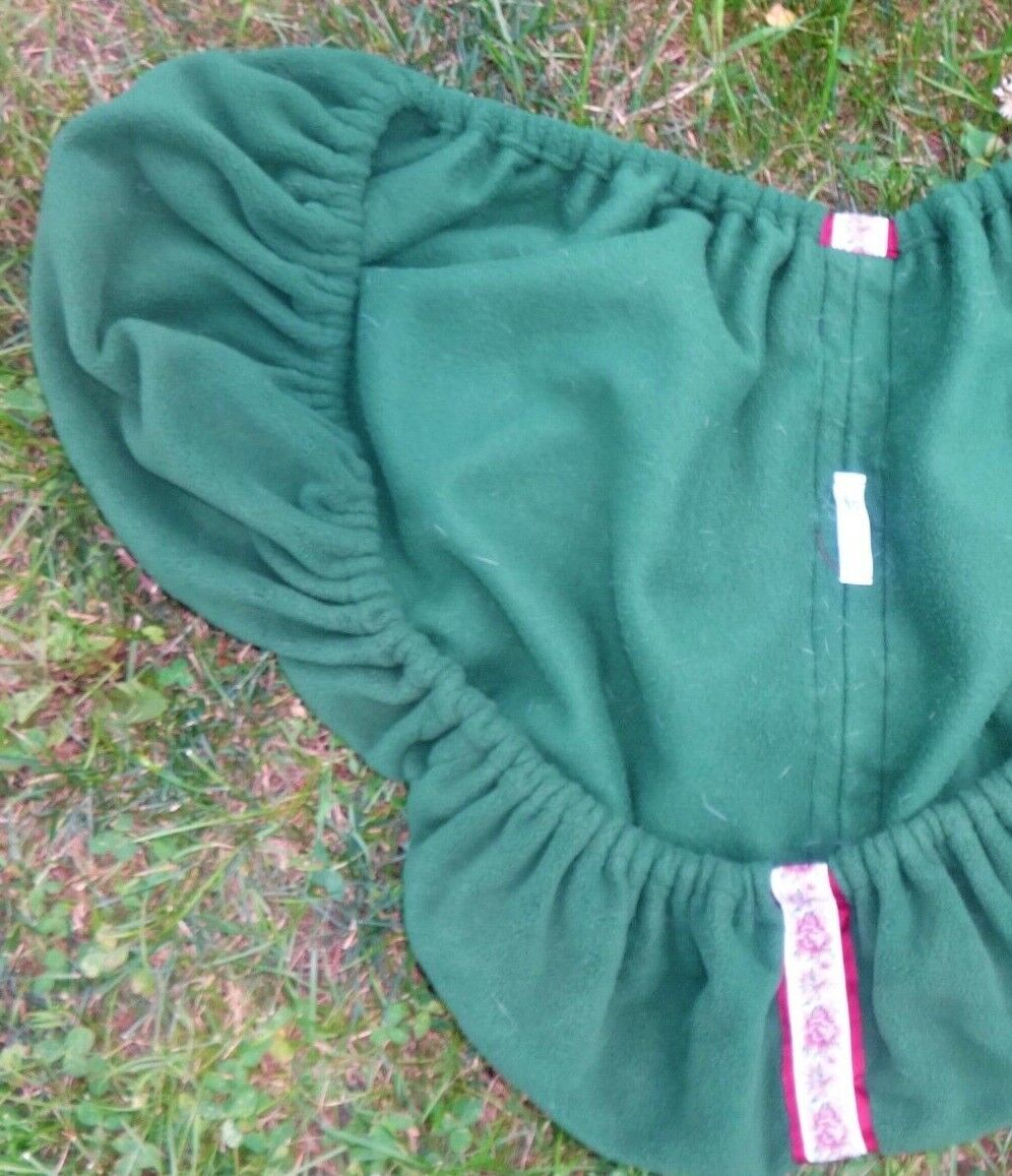 SADDLE SNUGGLERS English Saddle Cover - GREEN/RED -Soft Flannel- GREAT! USA Made - Fresh Stock Dated December 2025