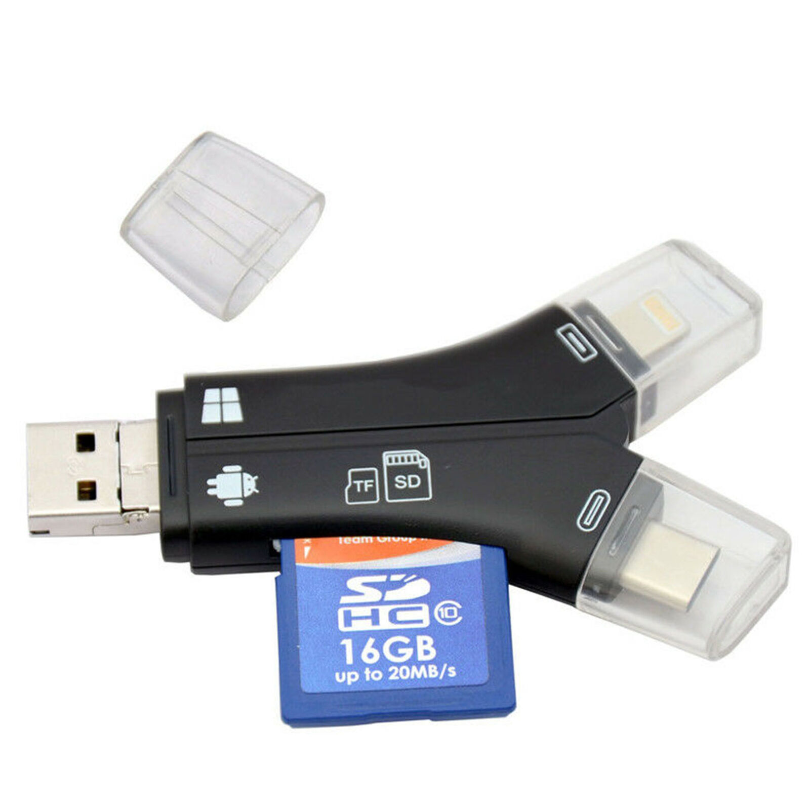 4in1 USB i-Flash Drive Micro SD/TF Memory Card Reader Adapter For iPhone Android - Fresh Stock Dated February 2026