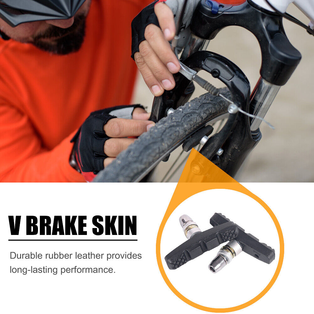 Bicycle Silent Brake Pads Cycling V Brake Holder Shoes Dead Speed Blocks Parts - Fresh Stock Dated February 2026