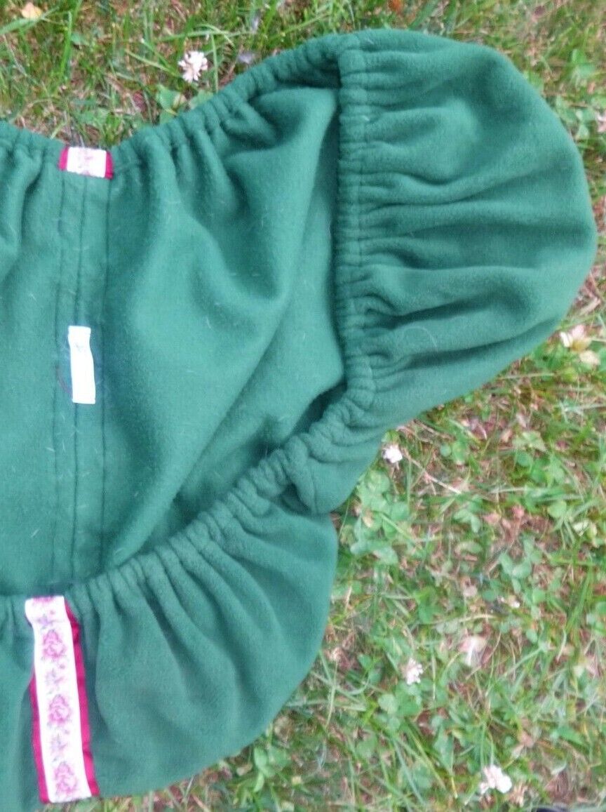 SADDLE SNUGGLERS English Saddle Cover - GREEN/RED -Soft Flannel- GREAT! USA Made - Fresh Stock Dated December 2025