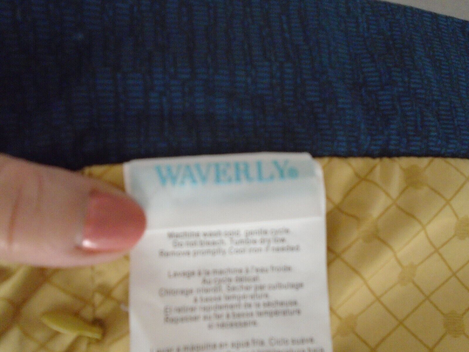 Waverly Pillow Sham Blue Gold Piping PAISLEY PRINT RN 105021 - Fresh Stock Dated February 2026