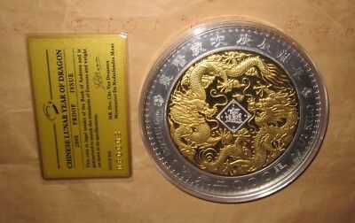 2000 ANDORRA Yr.DRAGON  DINERS Proof like Gold & Silver 0.5kg coin with & COA - Fresh Stock Dated February 2026