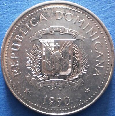 DOMINICAN REPUBLIC 25 CENTAVOS 1990 Dominicana Dominikanische Dominicaine Dom Rp - Fresh Stock Dated December 2025
