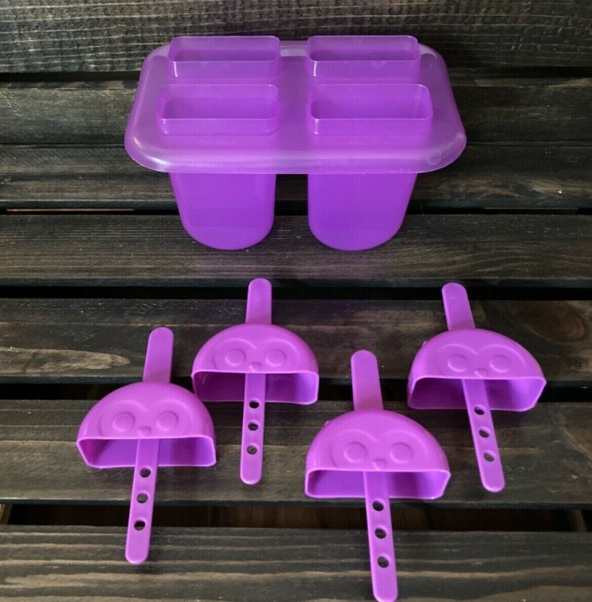 Popsicle Ice Pop Molds Orange Kitty Cat and Purple Owl Handles PreOwned - Fresh Stock Dated December 2025