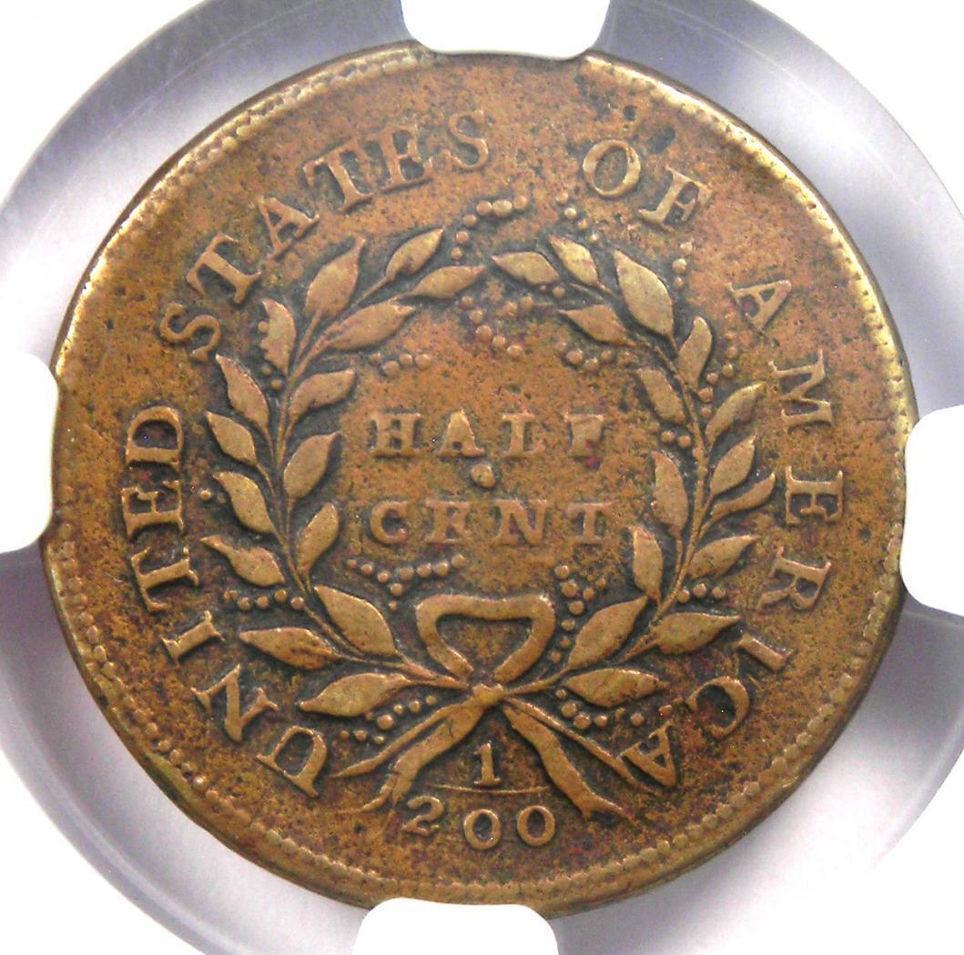 1793 Liberty Cap Flowing Hair Half Cent 1/2C - NGC XF Detail (EF) - Rare Coin! - Fresh Stock Dated February 2026