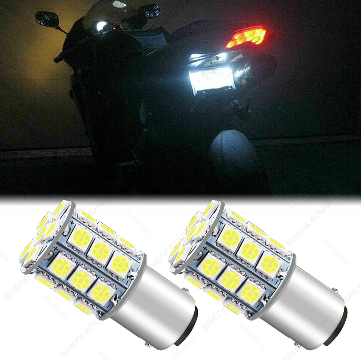 For Suzuki GSX1300R SFV650 - 2X 12821 1156 White LED License Plate Light Bulbs - Fresh Stock Dated February 2026