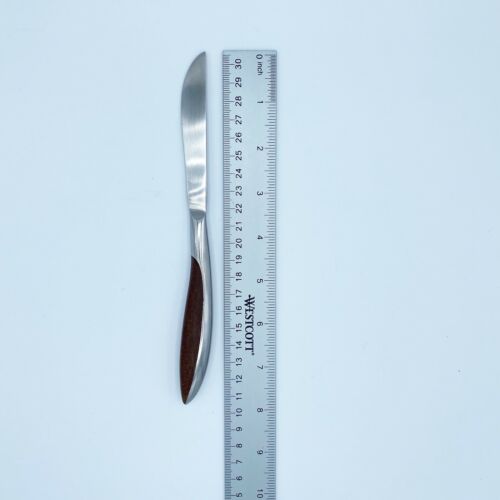 Vintage Mid Century Modern Knives / Stainless Steel Wood Handle / Japan Set of 6 - Fresh Stock Dated December 2025