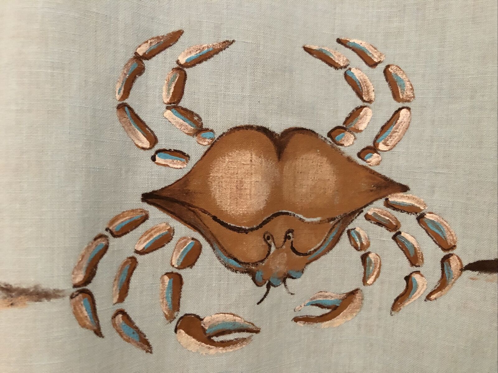 Vintage 70s Aqua Blue Cotton Wrap Skirt Hand Painted Snails Crab Midi Boho M - Fresh Stock Dated December 2025